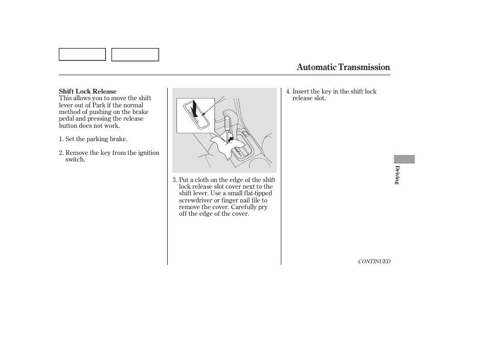Automatic transmission | HONDA 2006 Accord Hybrid - Owner's Manual User Manual | Page 170 / 277