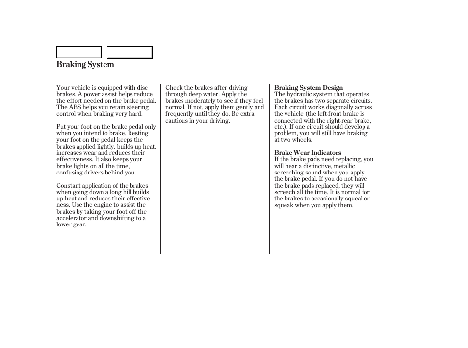 Braking system | HONDA 2006 Accord Hybrid - Owner's Manual User Manual | Page 175 / 277