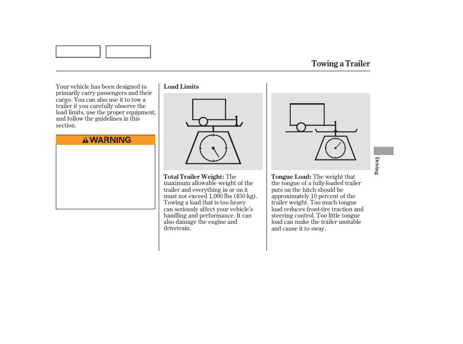 Towing a trailer | HONDA 2006 Accord Hybrid - Owner's Manual User Manual | Page 180 / 277