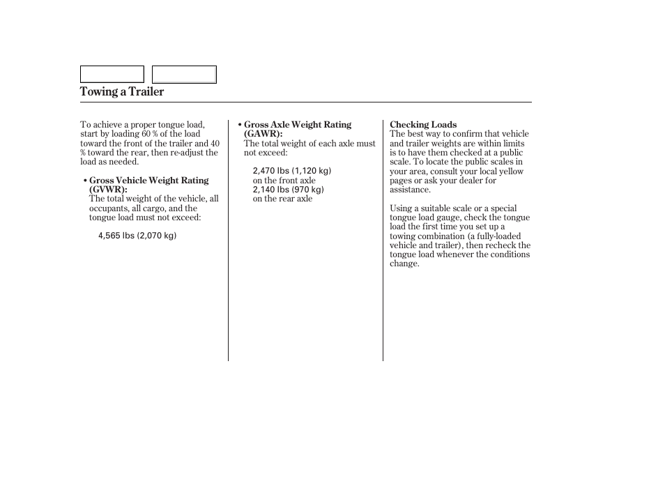 Towing a trailer | HONDA 2006 Accord Hybrid - Owner's Manual User Manual | Page 181 / 277
