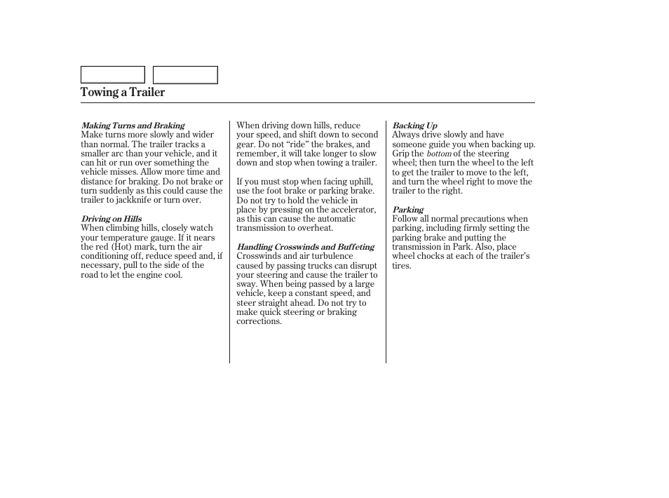 Towing a trailer | HONDA 2006 Accord Hybrid - Owner's Manual User Manual | Page 185 / 277