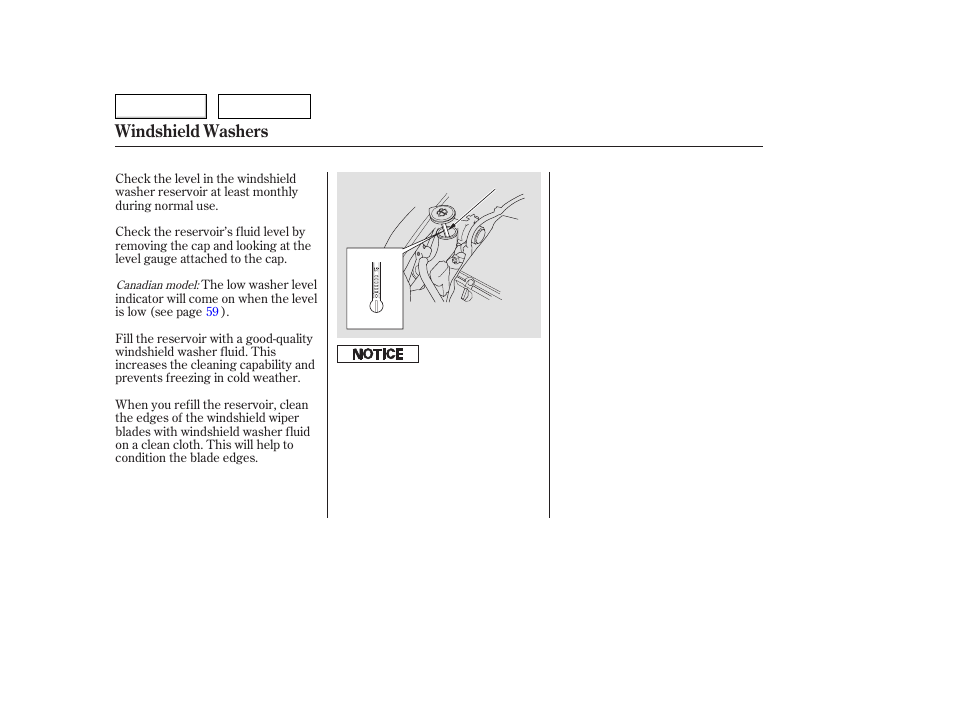Windshield washers | HONDA 2006 Accord Hybrid - Owner's Manual User Manual | Page 201 / 277