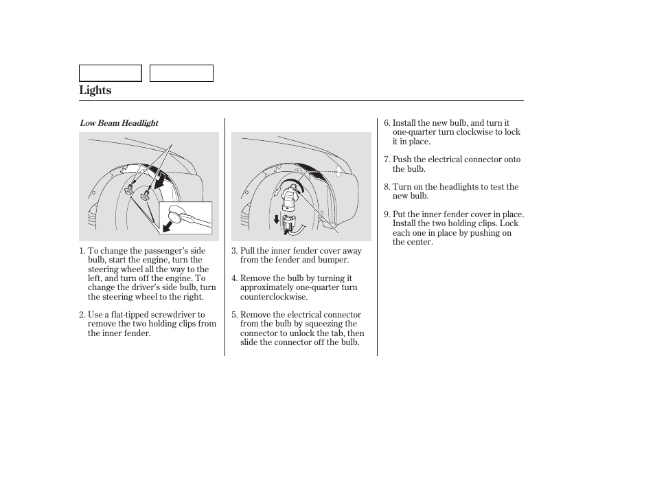 Lights | HONDA 2006 Accord Hybrid - Owner's Manual User Manual | Page 209 / 277