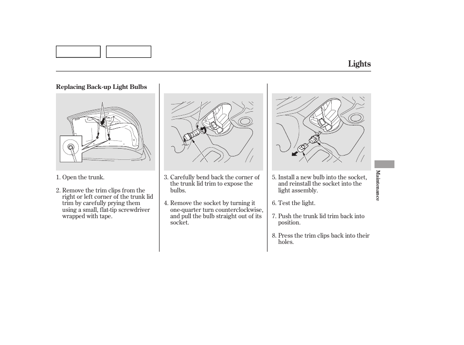 Lights | HONDA 2006 Accord Hybrid - Owner's Manual User Manual | Page 212 / 277