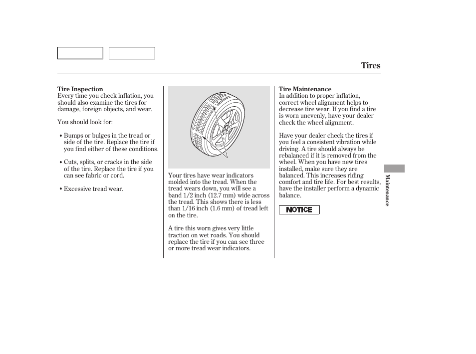 Tires | HONDA 2006 Accord Hybrid - Owner's Manual User Manual | Page 218 / 277