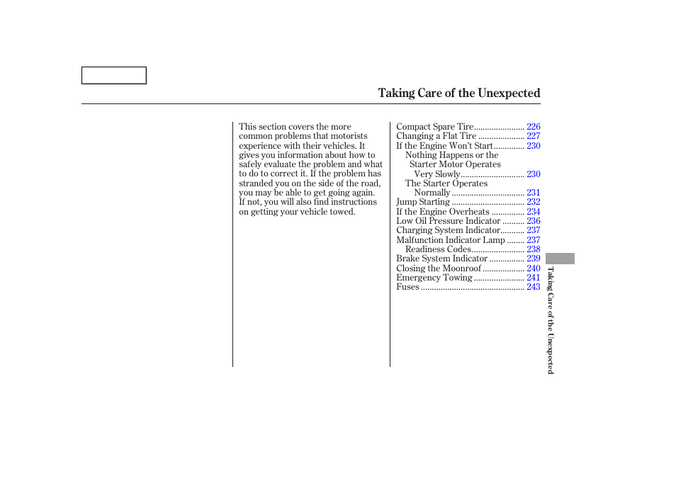 Taking care of the unexpected | HONDA 2006 Accord Hybrid - Owner's Manual User Manual | Page 226 / 277