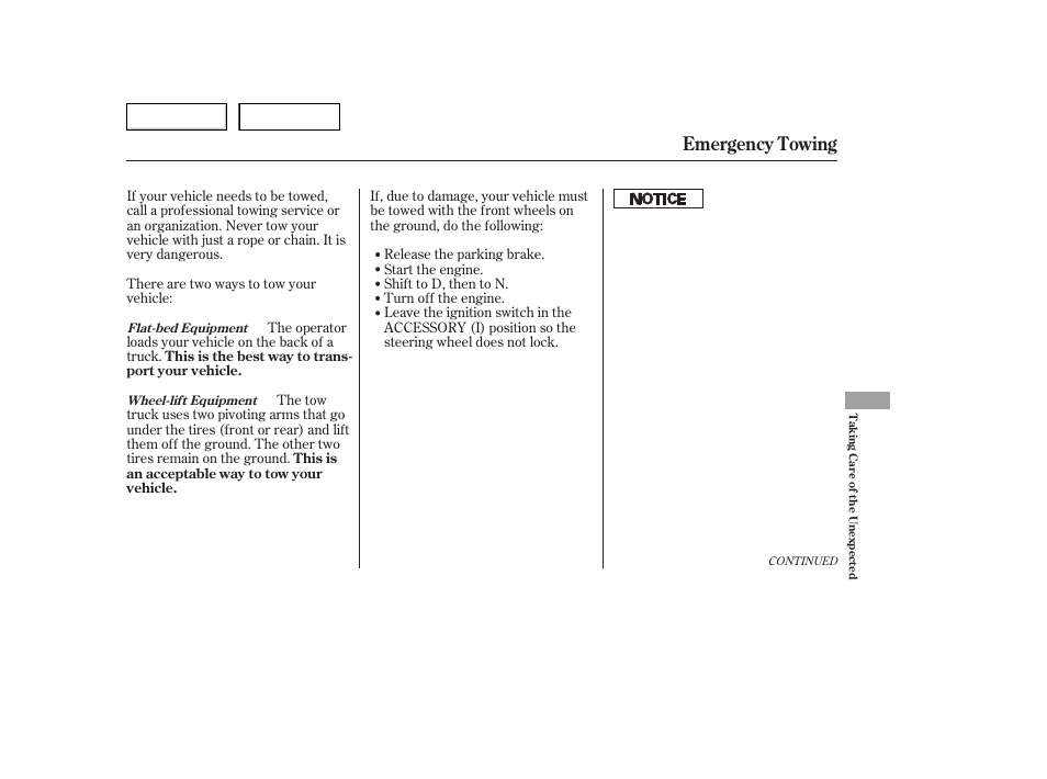 Emergency towing | HONDA 2006 Accord Hybrid - Owner's Manual User Manual | Page 242 / 277