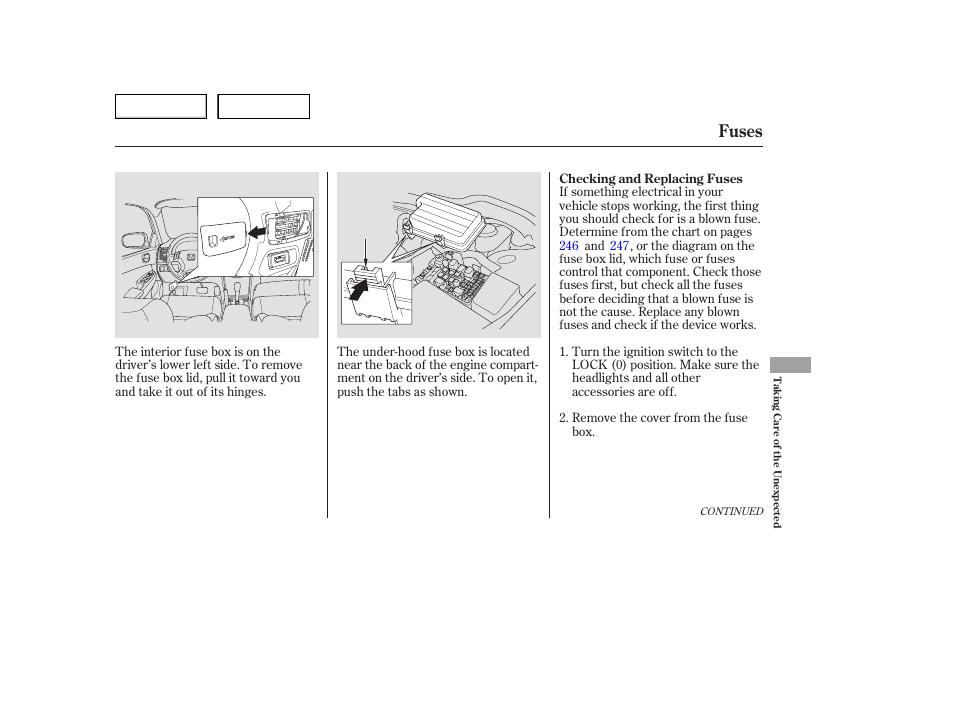 Fuses | HONDA 2006 Accord Hybrid - Owner's Manual User Manual | Page 244 / 277