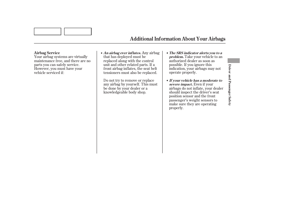 Additional information about your airbags | HONDA 2006 Accord Hybrid - Owner's Manual User Manual | Page 30 / 277