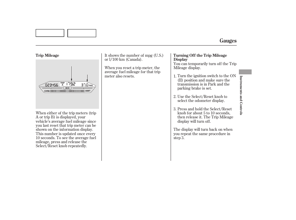 Gauges | HONDA 2006 Accord Hybrid - Owner's Manual User Manual | Page 66 / 277