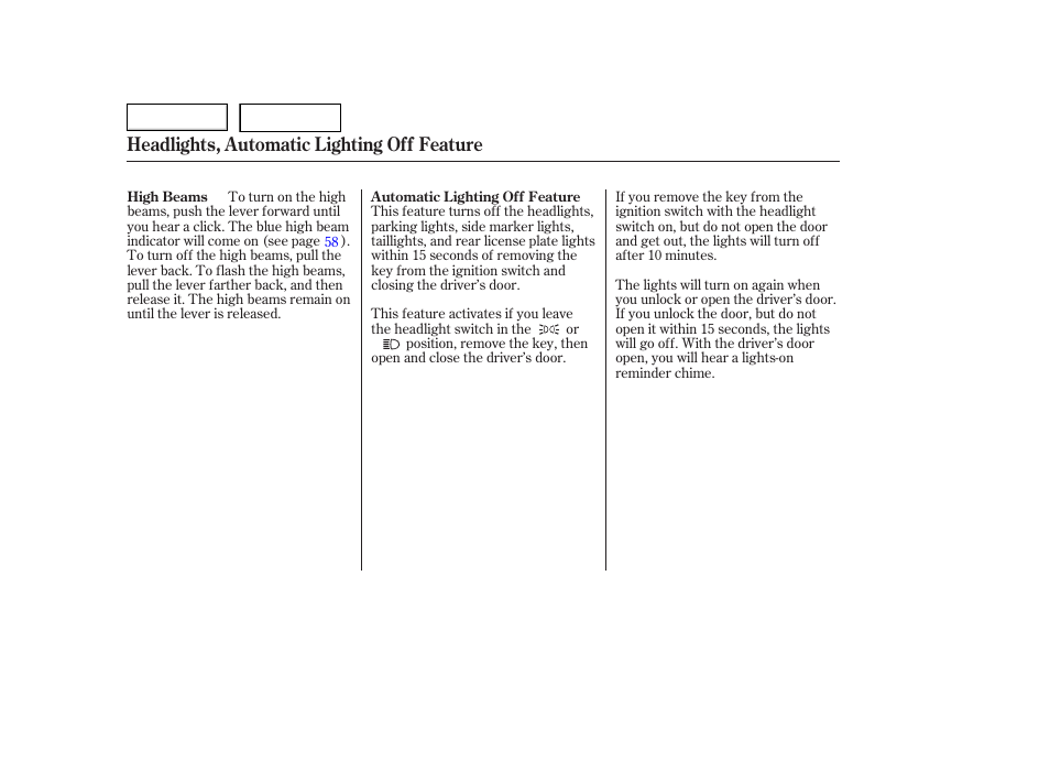 Headlights, automatic lighting off feature | HONDA 2006 Accord Hybrid - Owner's Manual User Manual | Page 73 / 277