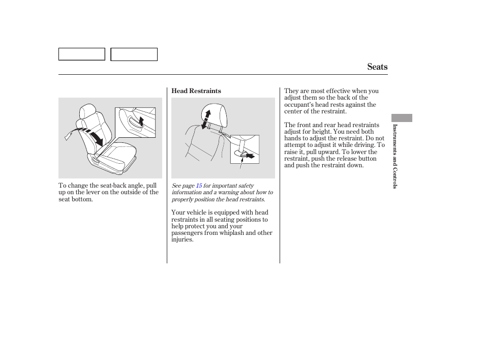 Seats | HONDA 2006 Accord Hybrid - Owner's Manual User Manual | Page 88 / 277