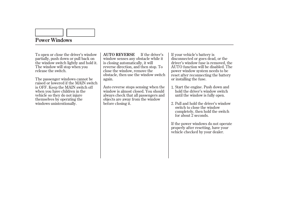 Power windows | HONDA 2006 Accord Hybrid - Owner's Manual User Manual | Page 91 / 277