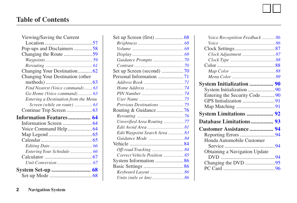 HONDA 2006 Civic - Navigation Manual User Manual | Page 2 / 3