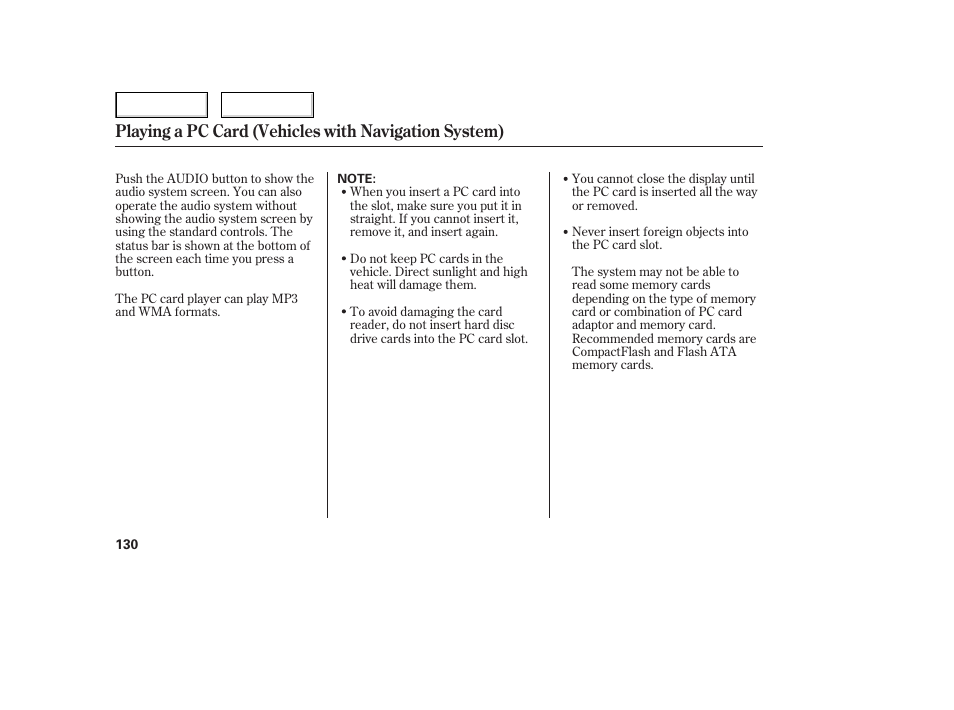 HONDA 2006 Civic Sedan - Owner's Manual User Manual | Page 131 / 267