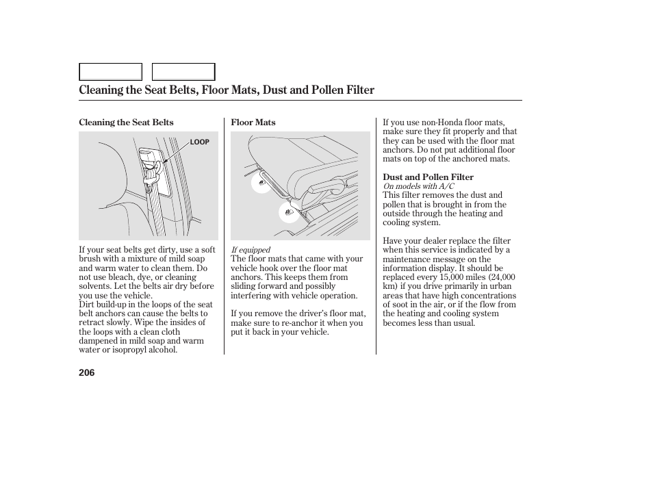 HONDA 2006 Civic Sedan - Owner's Manual User Manual | Page 207 / 267