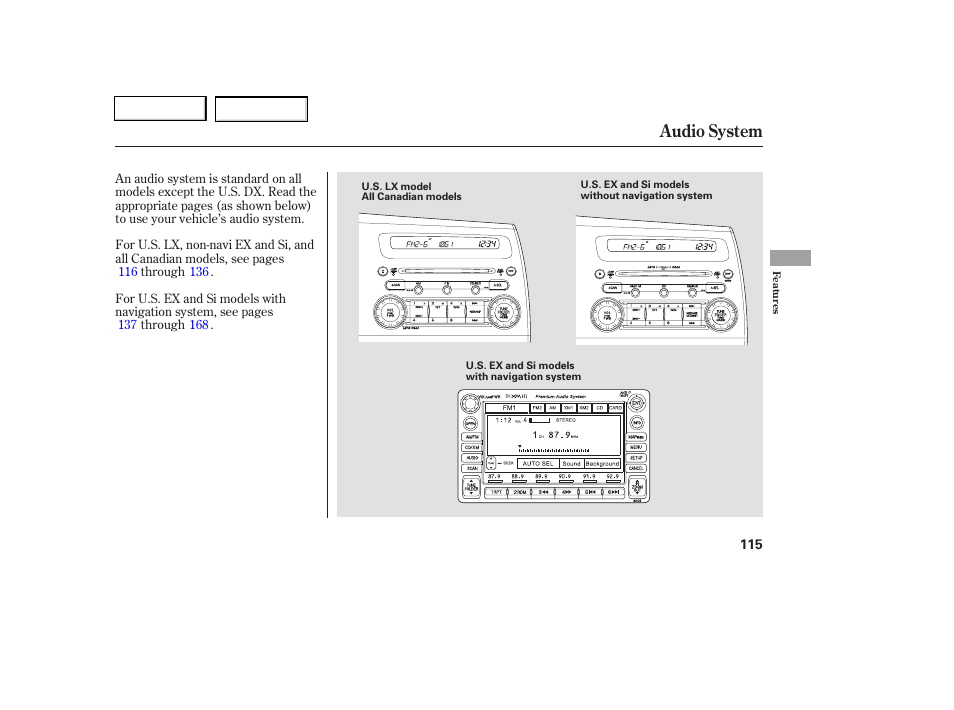 Audio system | HONDA 2006 Civic Coupe - Owner's Manual User Manual | Page 119 / 307