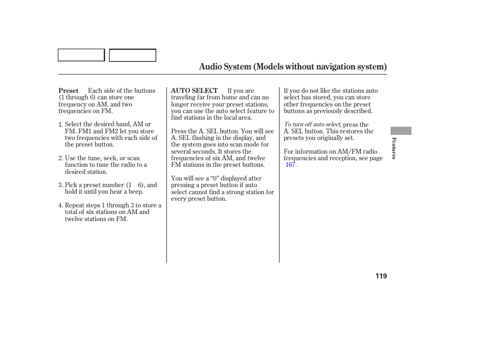 Audio system (models without navigation system) | HONDA 2006 Civic Coupe - Owner's Manual User Manual | Page 123 / 307