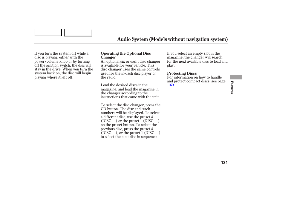 Audio system (models without navigation system) | HONDA 2006 Civic Coupe - Owner's Manual User Manual | Page 135 / 307