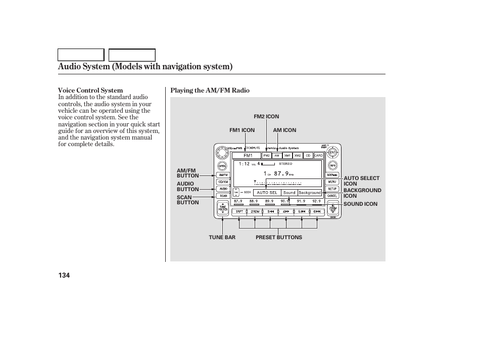 Audio system (models with navigation system) | HONDA 2006 Civic Coupe - Owner's Manual User Manual | Page 138 / 307