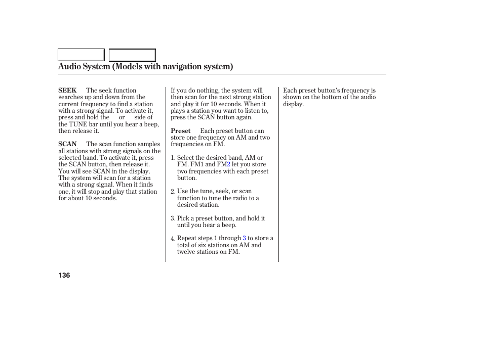 Audio system (models with navigation system) | HONDA 2006 Civic Coupe - Owner's Manual User Manual | Page 140 / 307