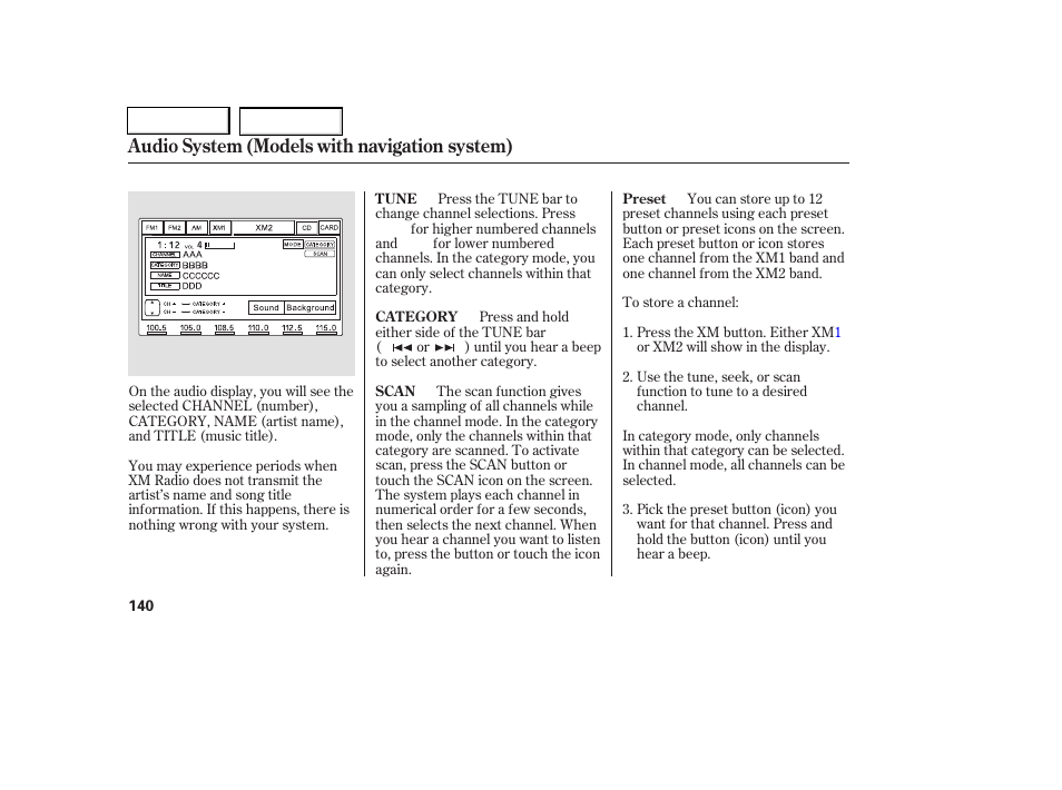 Audio system (models with navigation system) | HONDA 2006 Civic Coupe - Owner's Manual User Manual | Page 144 / 307