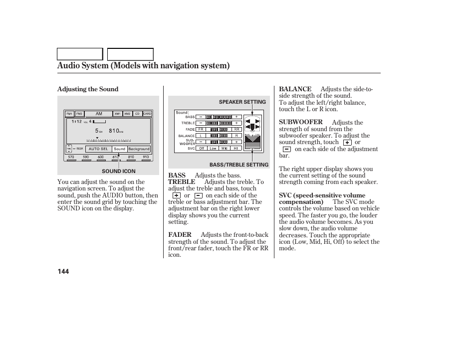 Audio system (models with navigation system) | HONDA 2006 Civic Coupe - Owner's Manual User Manual | Page 148 / 307