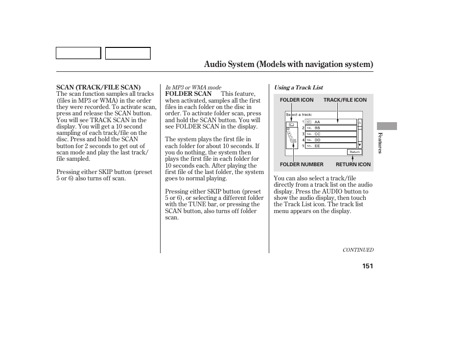 Audio system (models with navigation system) | HONDA 2006 Civic Coupe - Owner's Manual User Manual | Page 155 / 307