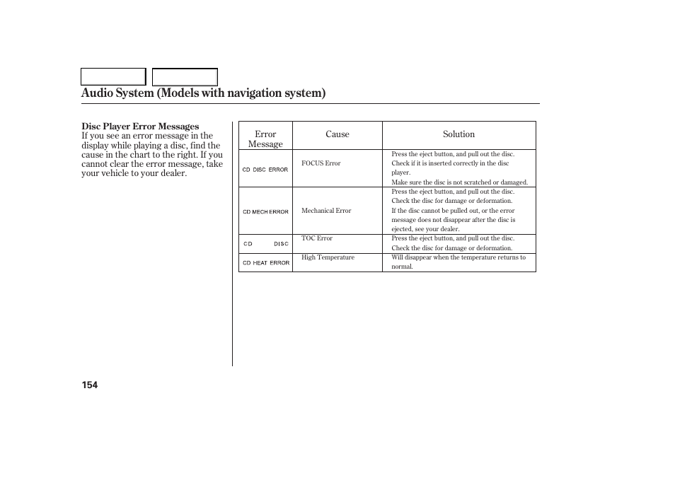 Audio system (models with navigation system) | HONDA 2006 Civic Coupe - Owner's Manual User Manual | Page 158 / 307