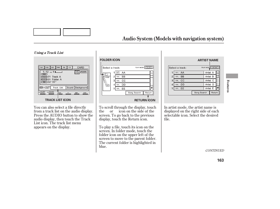 Audio system (models with navigation system) | HONDA 2006 Civic Coupe - Owner's Manual User Manual | Page 167 / 307