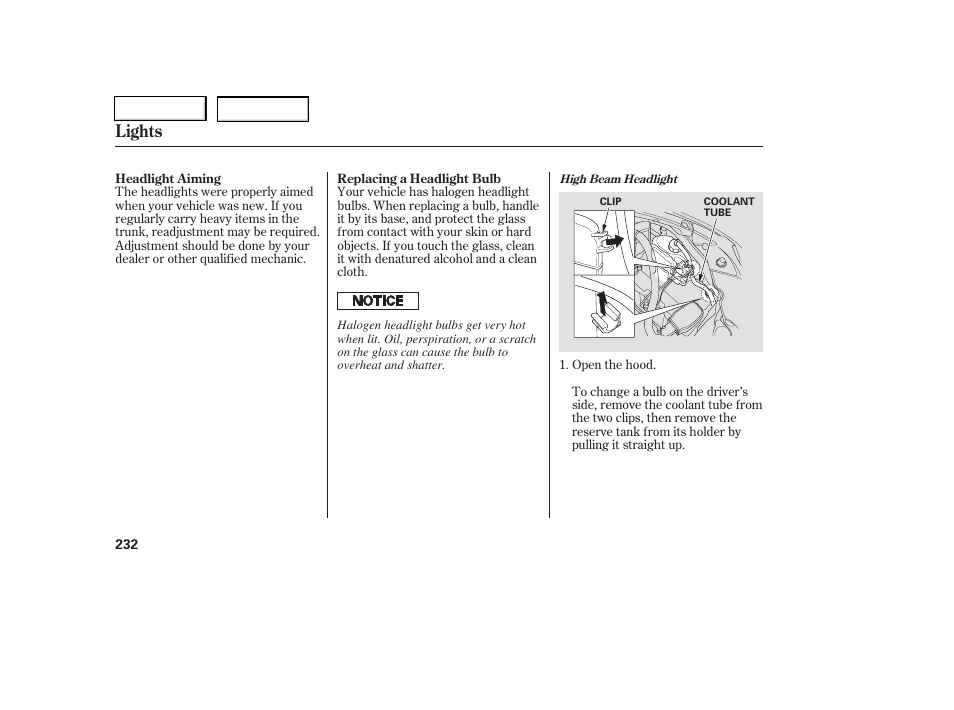 Lights | HONDA 2006 Civic Coupe - Owner's Manual User Manual | Page 236 / 307