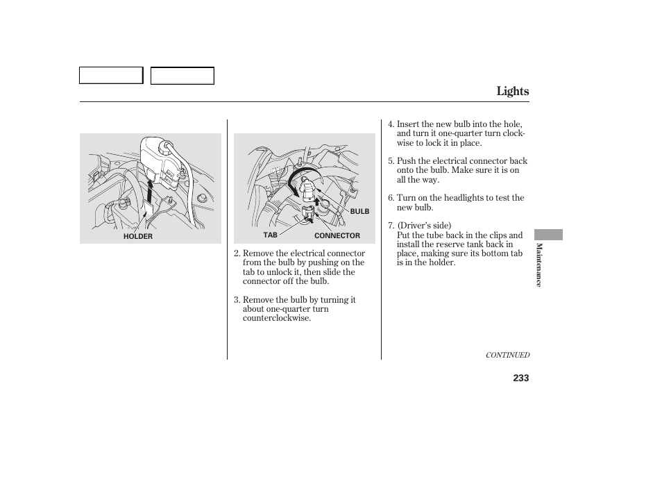 Lights | HONDA 2006 Civic Coupe - Owner's Manual User Manual | Page 237 / 307