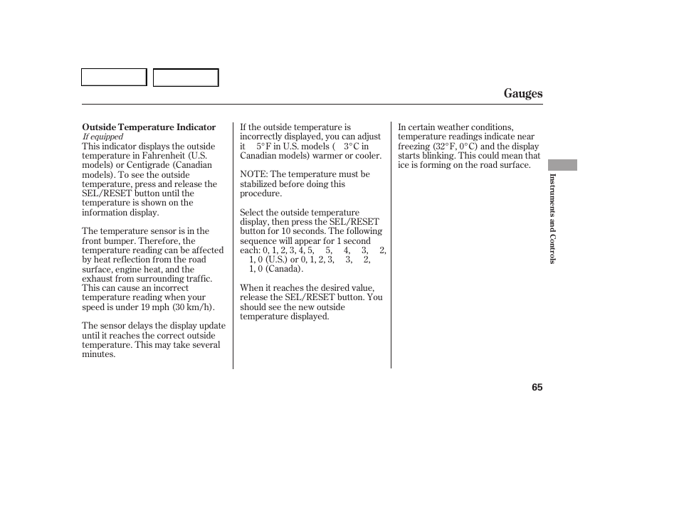 Gauges | HONDA 2006 Civic Coupe - Owner's Manual User Manual | Page 69 / 307