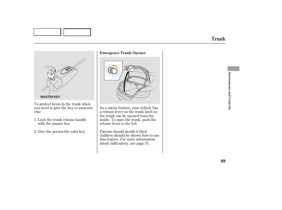 Trunk | HONDA 2006 Civic Coupe - Owner's Manual User Manual | Page 93 / 307