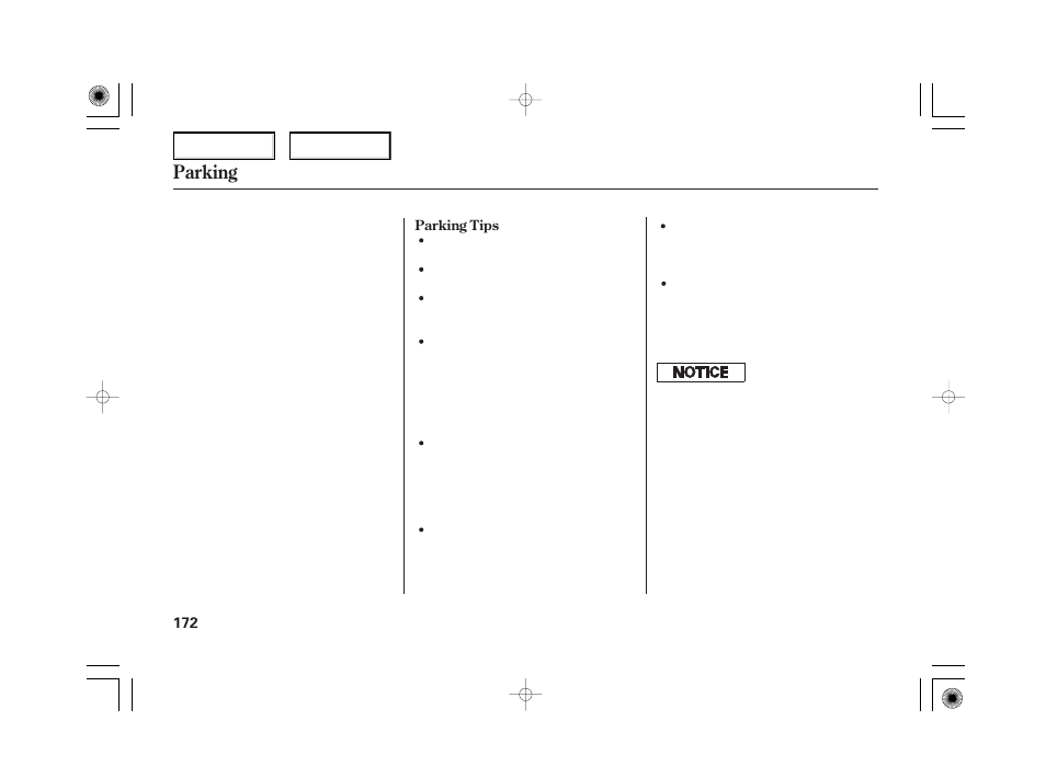 Parking | HONDA 2006 Civic Hybrid - Owner's Manual User Manual | Page 174 / 267