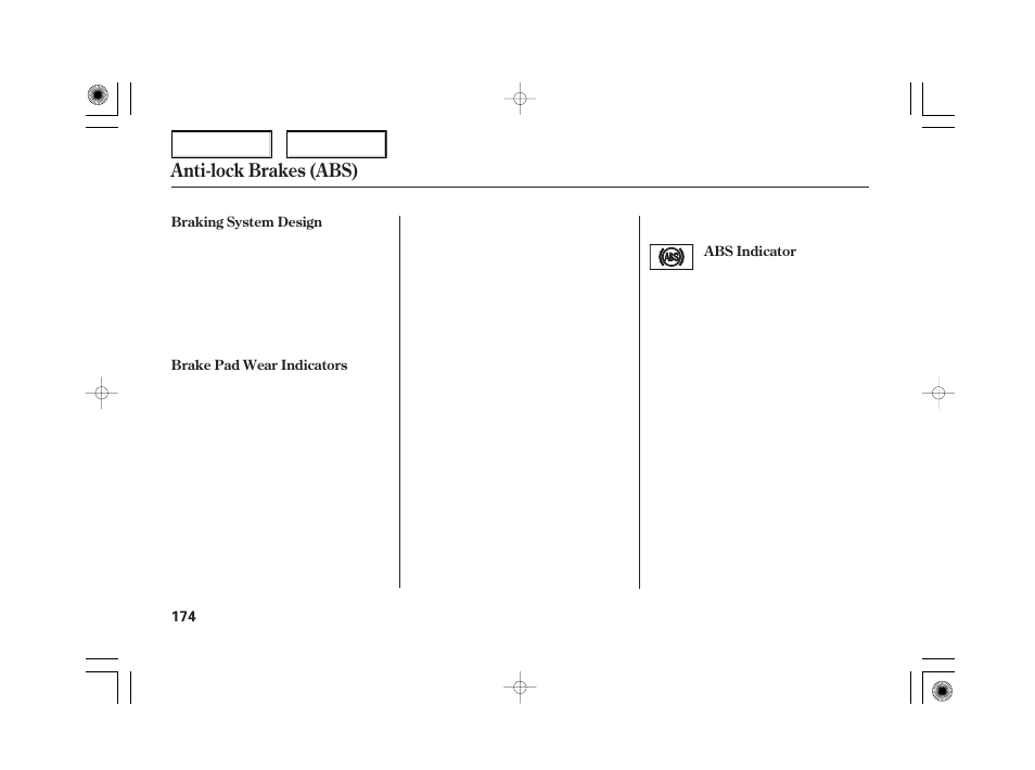 Anti-lock brakes (abs) | HONDA 2006 Civic Hybrid - Owner's Manual User Manual | Page 176 / 267