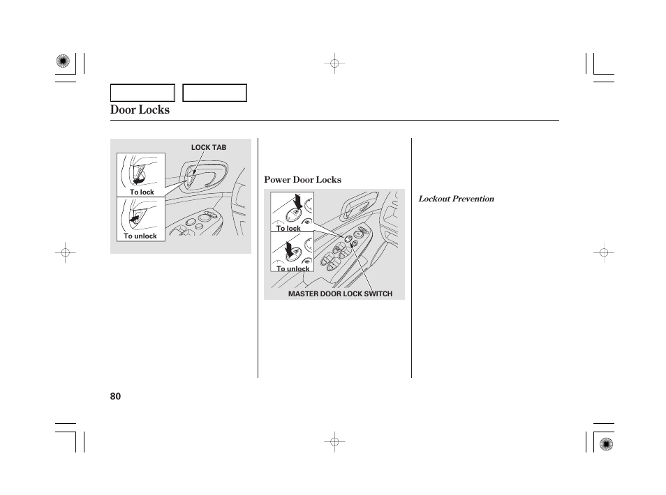 Door locks | HONDA 2006 Civic Hybrid - Owner's Manual User Manual | Page 82 / 267