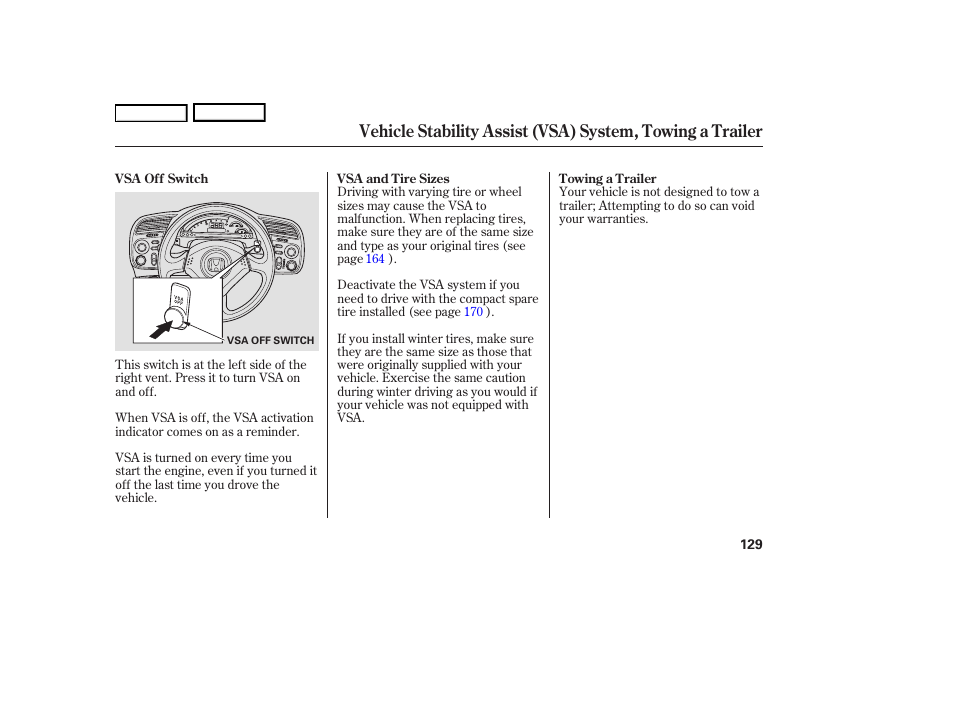 HONDA 2006 S2000 - Owner's Manual User Manual | Page 131 / 221