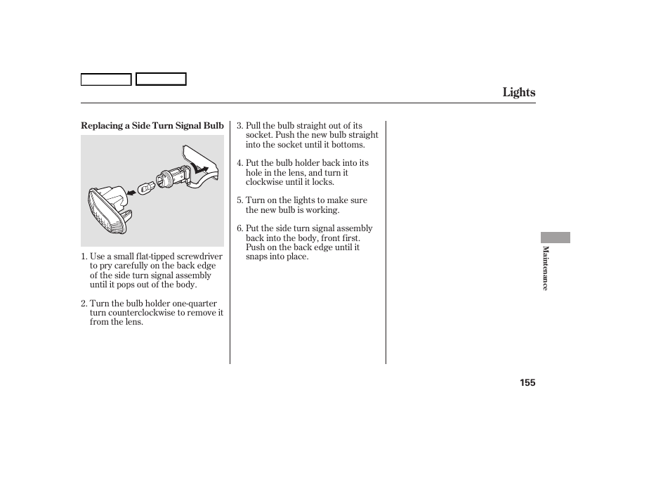 Lights | HONDA 2006 S2000 - Owner's Manual User Manual | Page 157 / 221