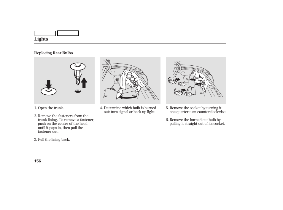 Lights | HONDA 2006 S2000 - Owner's Manual User Manual | Page 158 / 221