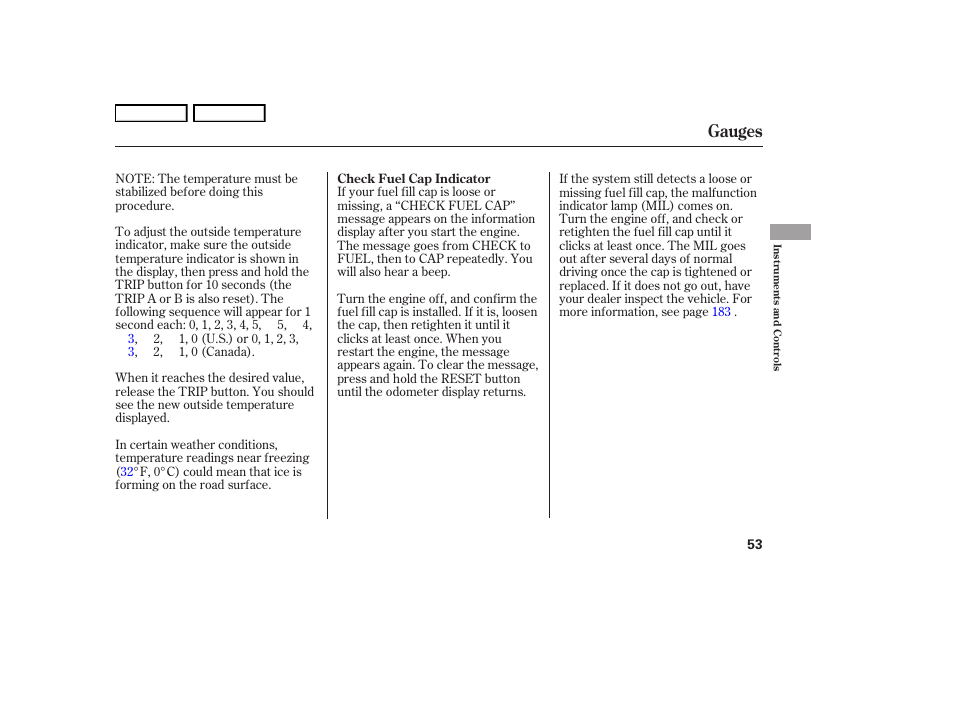 Gauges | HONDA 2006 S2000 - Owner's Manual User Manual | Page 55 / 221