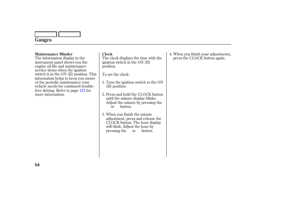 Gauges | HONDA 2006 S2000 - Owner's Manual User Manual | Page 56 / 221