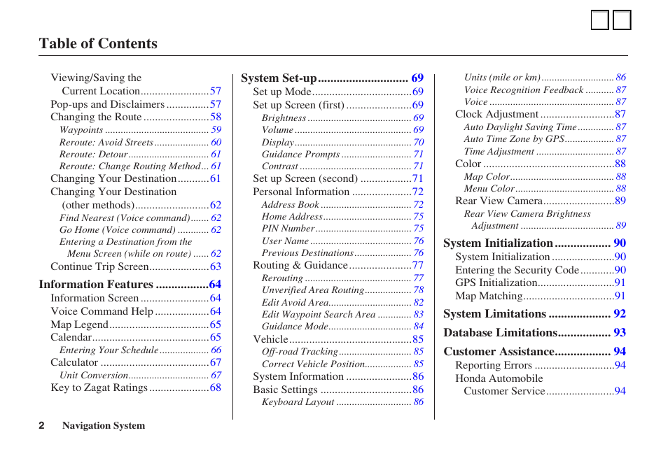 HONDA 2006 Odyssey - Navigation Manual User Manual | Page 2 / 3