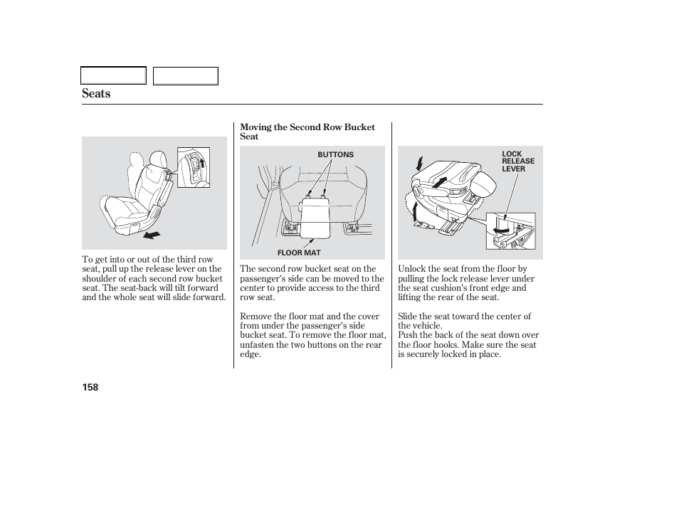 Seats | HONDA 2006 Odyssey - Owner's Manual User Manual | Page 159 / 420