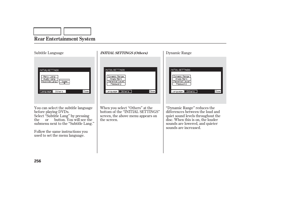 Rear entertainment system | HONDA 2006 Odyssey - Owner's Manual User Manual | Page 257 / 420