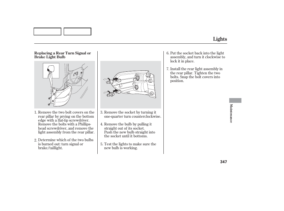 Lights | HONDA 2006 Odyssey - Owner's Manual User Manual | Page 348 / 420