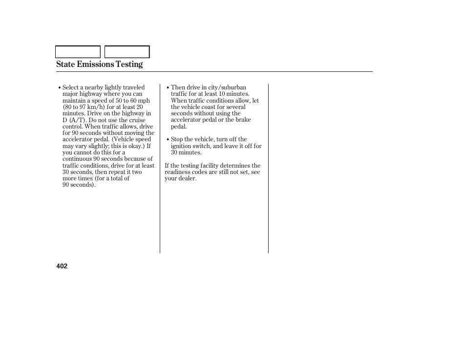 State emissions testing | HONDA 2006 Odyssey - Owner's Manual User Manual | Page 403 / 420
