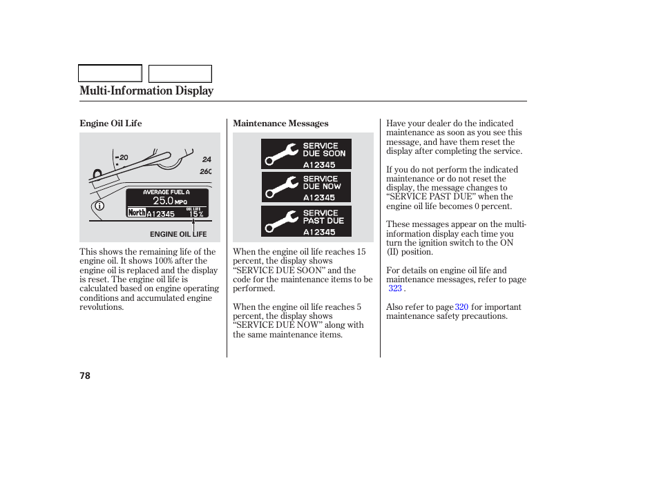 Multi-information display | HONDA 2006 Odyssey - Owner's Manual User Manual | Page 79 / 420