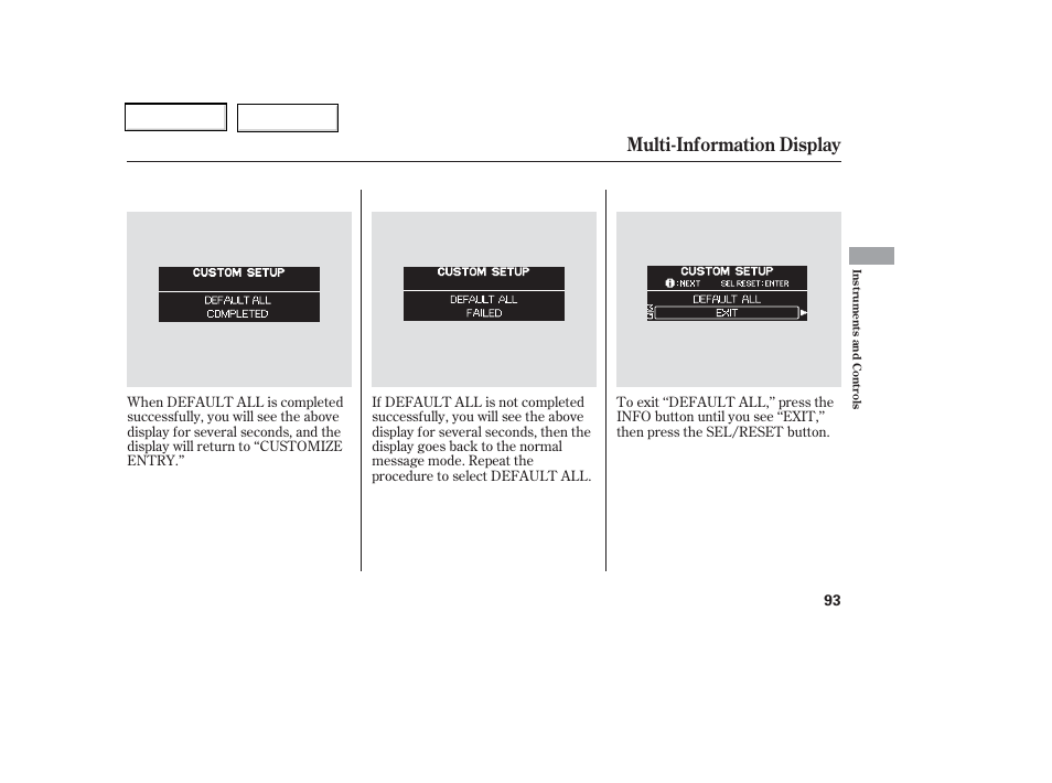 Multi-information display | HONDA 2006 Odyssey - Owner's Manual User Manual | Page 94 / 420