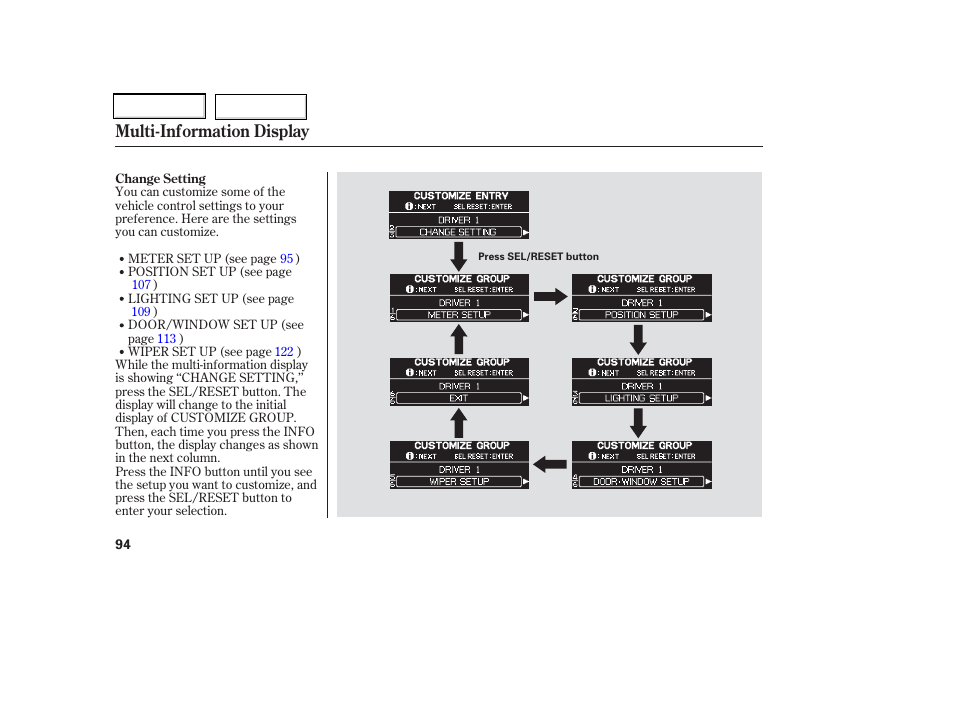 Multi-information display | HONDA 2006 Odyssey - Owner's Manual User Manual | Page 95 / 420